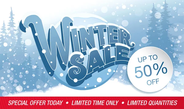 Banner de venda de inverno —  Vetores de Stock