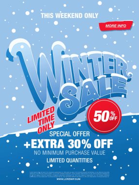 Kış indirimi afişi