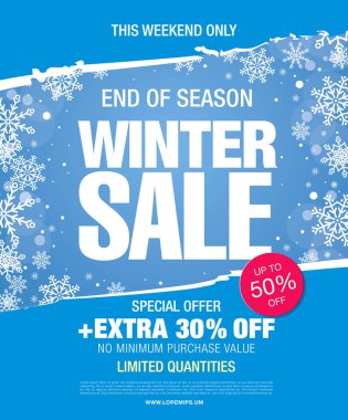 Kış indirimi afişi