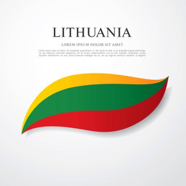 Flag of Lithuania with inscription clipart