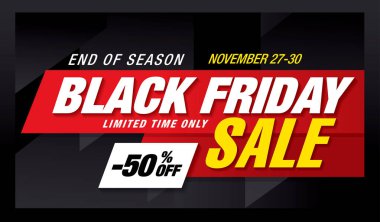 siyah Cuma satış posteri 