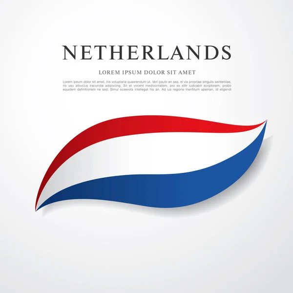Vlajka Nizozemska s nápisem — Stockový vektor