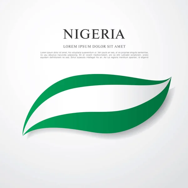 Bandiera della Nigeria con iscrizione — Vettoriale Stock