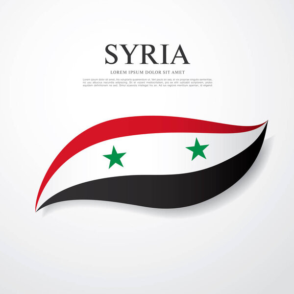 Flag of Syria with inscription