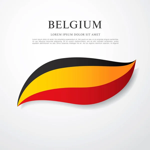 Belgiens flagga med inskription — Stock vektor