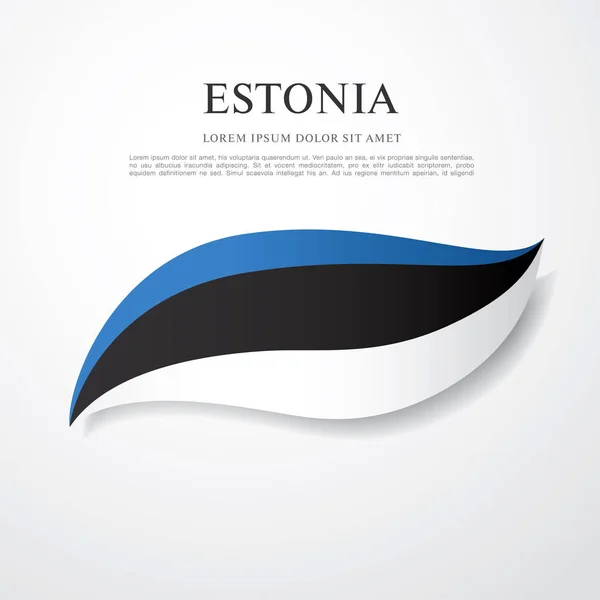 爱沙尼亚与题字的旗帜 — 图库矢量图片