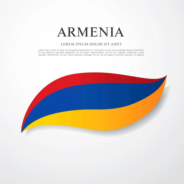 Bandera de Armenia con inscripción — Vector de stock