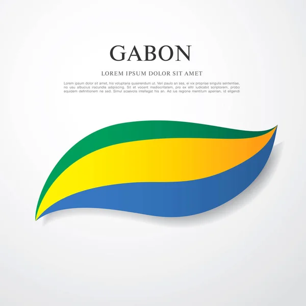 Flaga Gabonu z napisem — Wektor stockowy