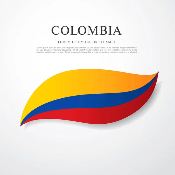 Bandera de Colombia con inscripción — Vector de stock