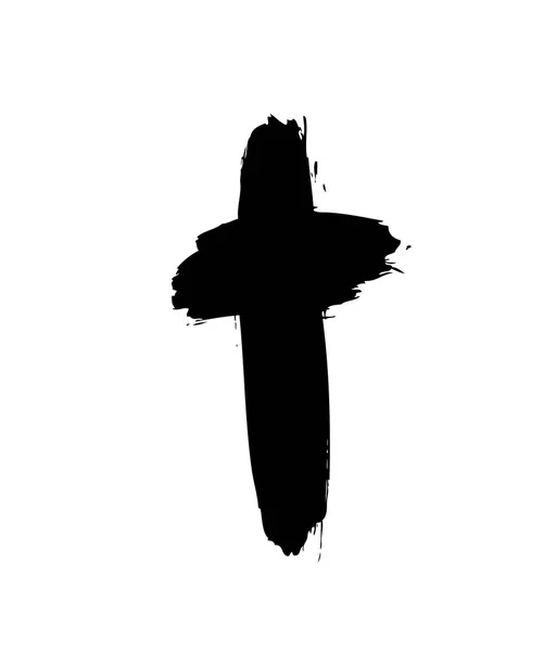 Pincel pintado cruz —  Vetores de Stock