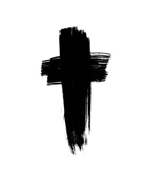 Brush painted cross — Stock Vector