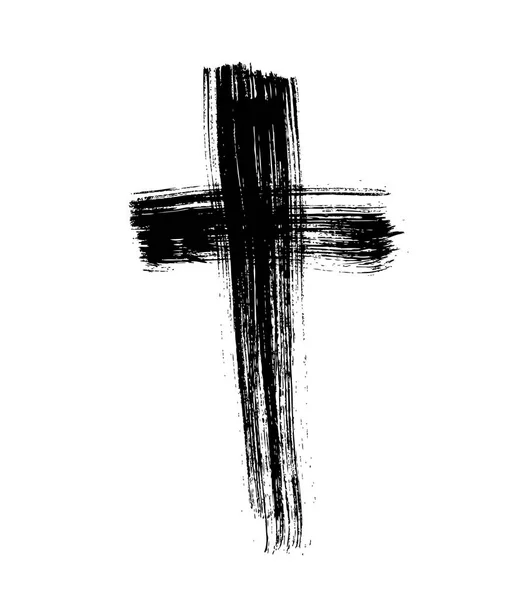 Brush painted cross — Stock Vector