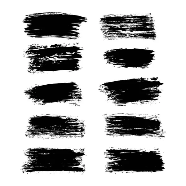 Set of grunge brush strokes — Stock Vector