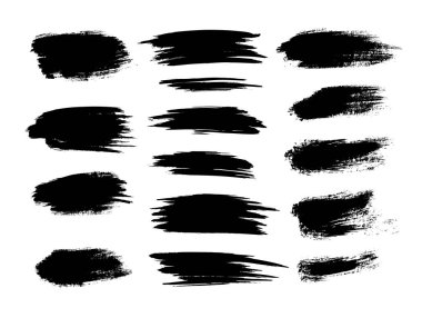 set of grunge brush strokes clipart