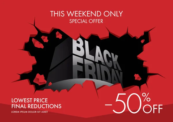 Black Friday Banner de venta — Vector de stock