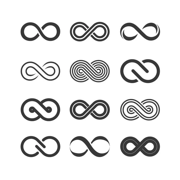 Infinity symbols set — Stock Vector