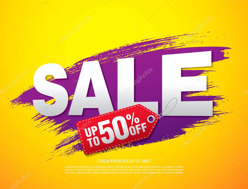Sale banner template design, vector illustration