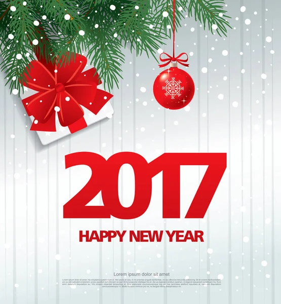 Tarjeta de felicitación de Año Nuevo — Vector de stock