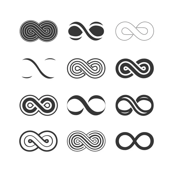 Set of infinity symbols — Stock Vector
