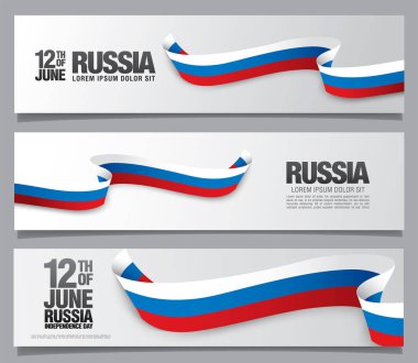 Flag of Russia card template clipart