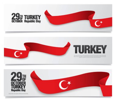Flag of turkey card template clipart