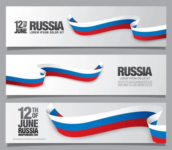 Bandera de Rusia plantilla de tarjeta — Vector de stock