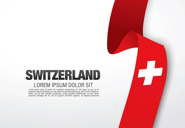İsviçre bayrağı şablon yazıt ile — Stok Vektör