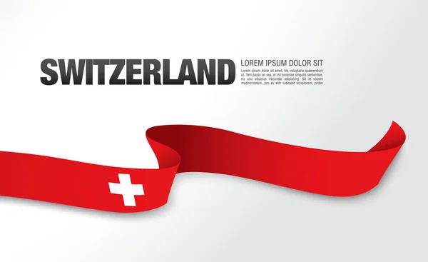 Plantilla bandera Suiza con inscripción — Vector de stock