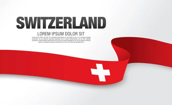 Modelo de bandeira da Suíça com inscrição — Vetor de Stock