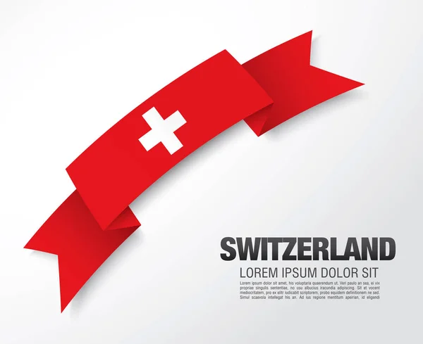 Schweiz flagga mall med inskription — Stock vektor