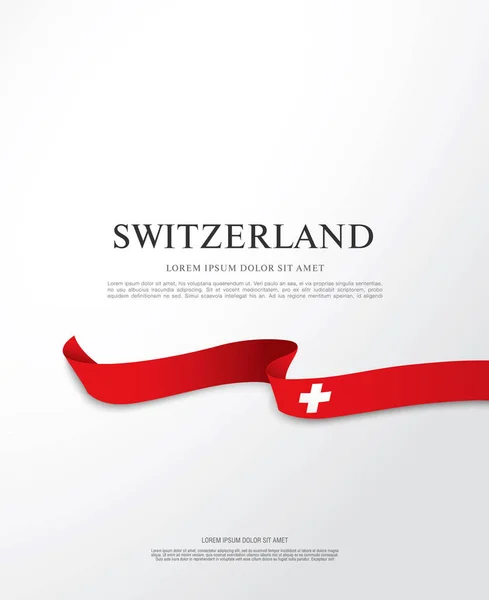 Шаблон флага Швейцарии с надписью — стоковый вектор