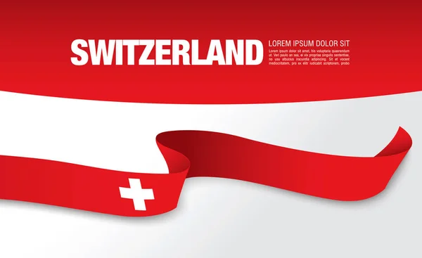 Modelo de bandeira da Suíça com inscrição — Vetor de Stock