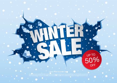 Kış indirimi afişi