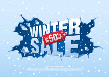 Kış indirimi afişi