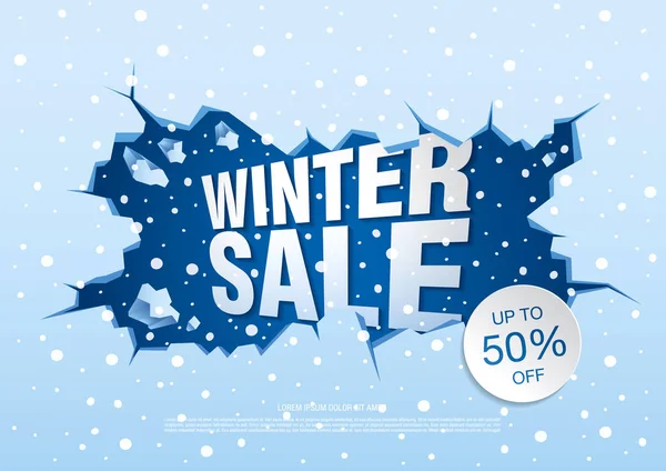 Banner de venda de inverno — Vetor de Stock