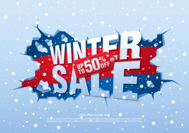 Kış indirimi afişi