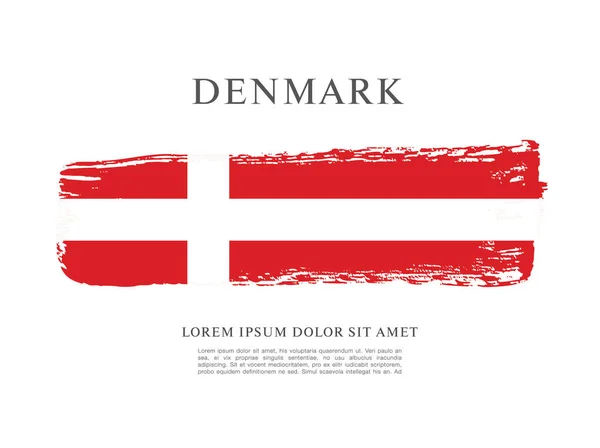 덴마크 배경의 국기 — 스톡 벡터