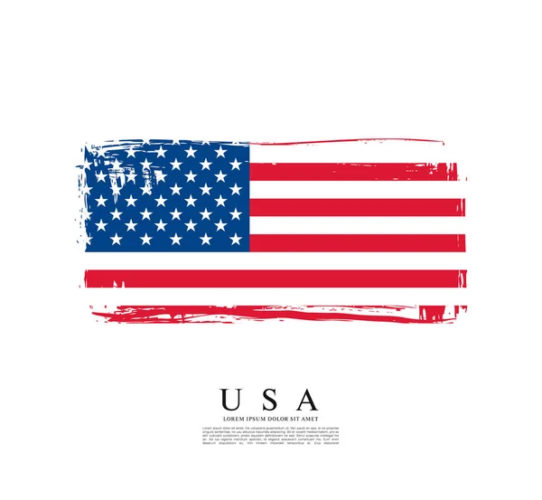 ブラシ ストロークは、アメリカの国旗 — ストックベクタ