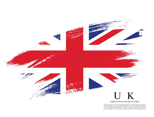 Bandiera britannica realizzata in pennellata — Vettoriale Stock