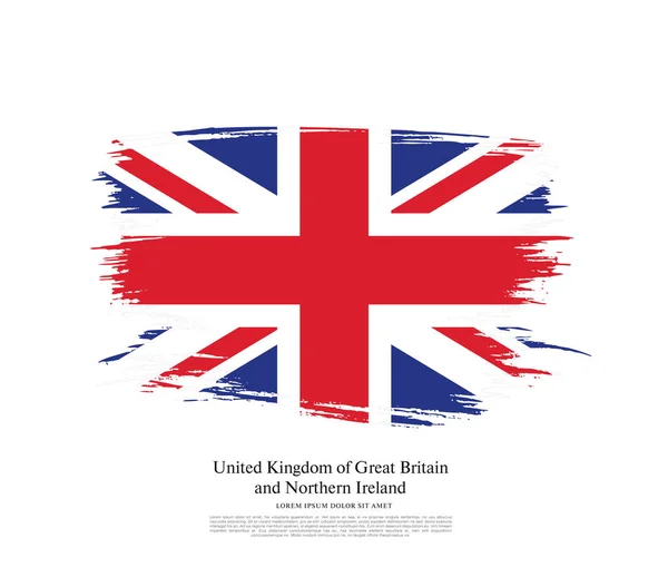 Britse vlag gemaakt in penseelstreek — Stockvector