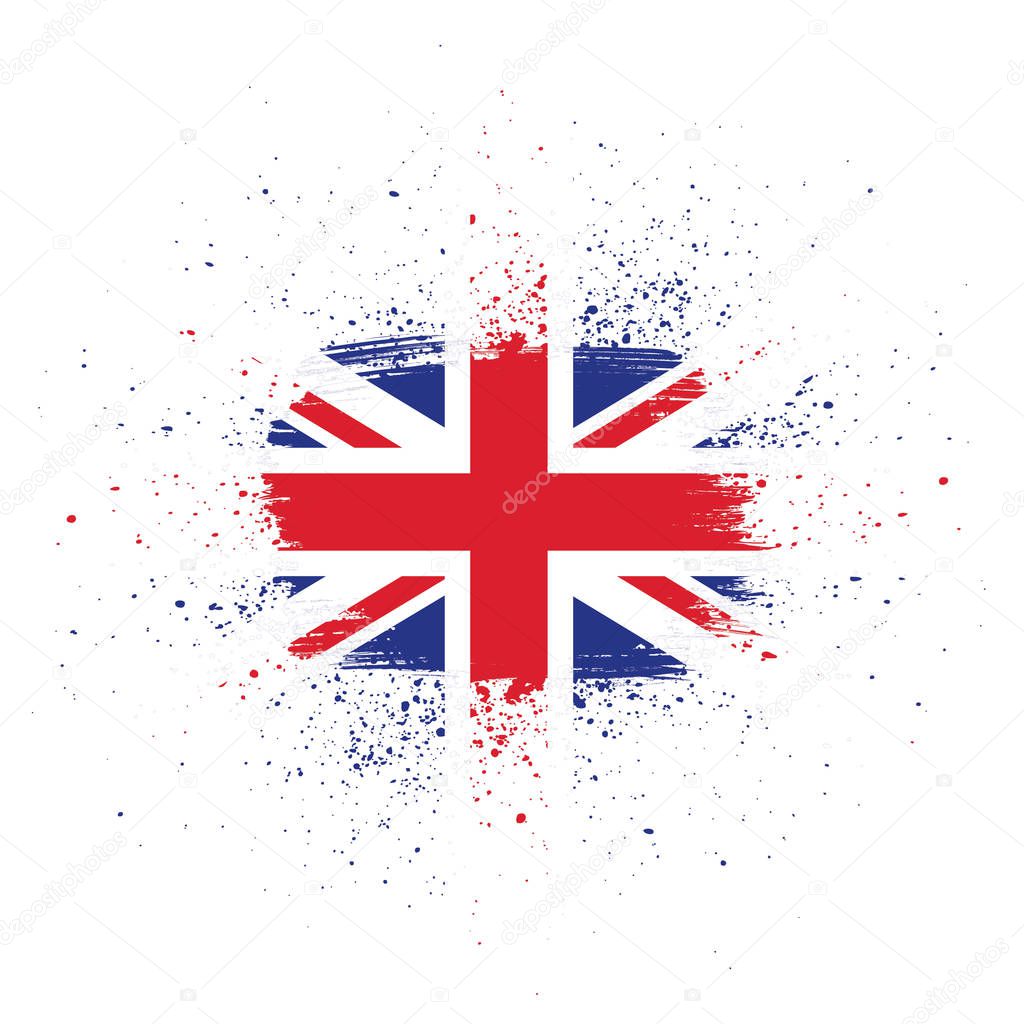 British flag made in brush stroke