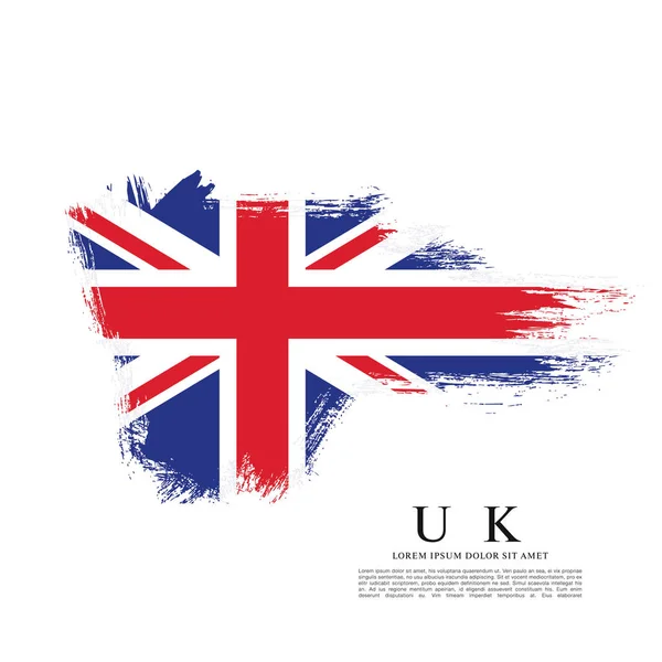 Britse vlag gemaakt in penseelstreek — Stockvector