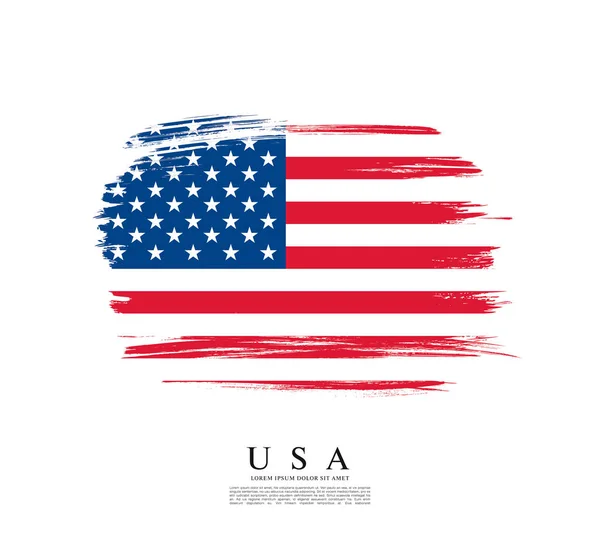 Amerikan bayrağı fırça darbesi yaptı — Stok Vektör
