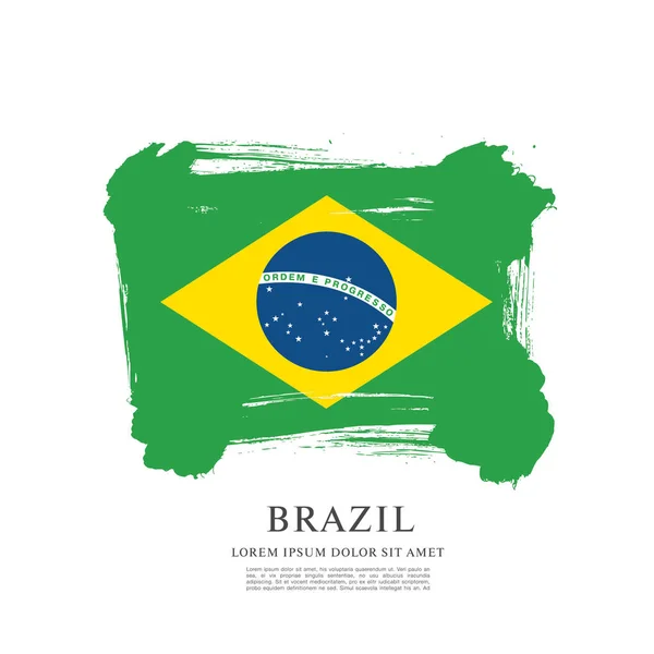 Flagge mit brasilianischem Hintergrund — Stockvektor