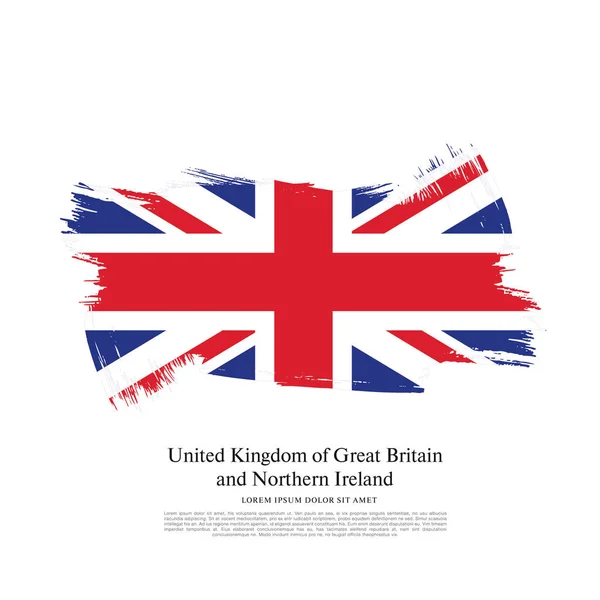 Bandeira britânica feita em pincel — Vetor de Stock