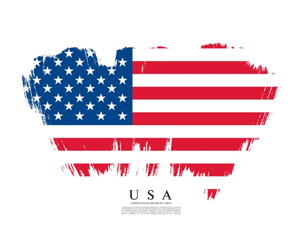 Bandera americana hecha en pincelada — Archivo Imágenes Vectoriales