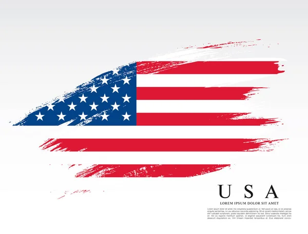 ブラシ ストロークは、アメリカの国旗 — ストックベクタ