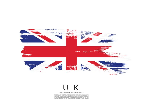 Bandiera britannica realizzata in pennellata — Vettoriale Stock