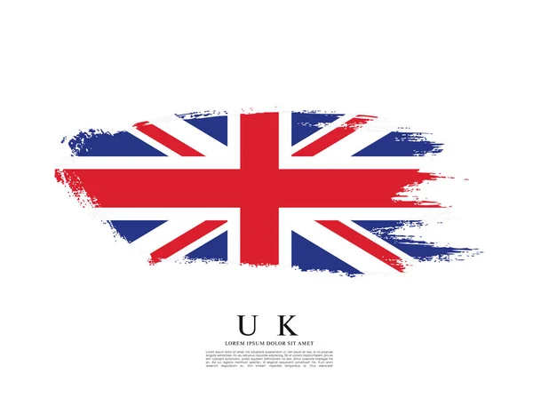Britische Flagge in Pinselstrich — Stockvektor