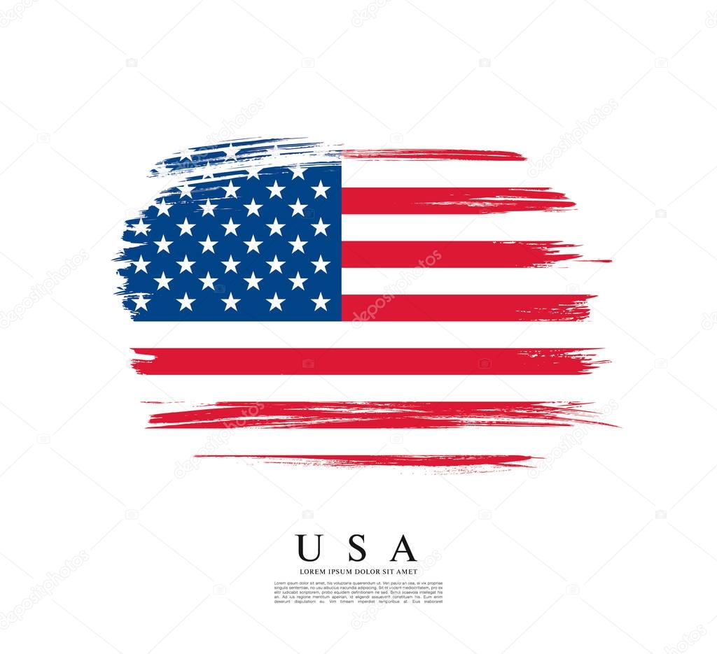 American flag made in brush stroke 